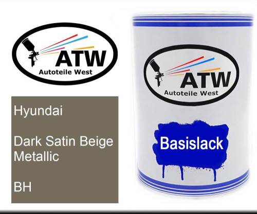 Hyundai, Dark Satin Beige Metallic, BH: 500ml Lackdose, von ATW Autoteile West.